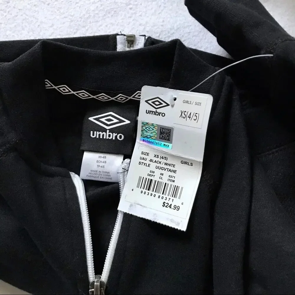 Umbro NWT Performance Zip Up Crop Lightweight Jacket Girls Various